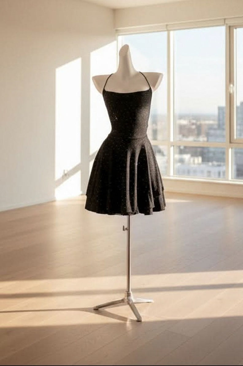 A-Line Halter Cowl Mini Dress