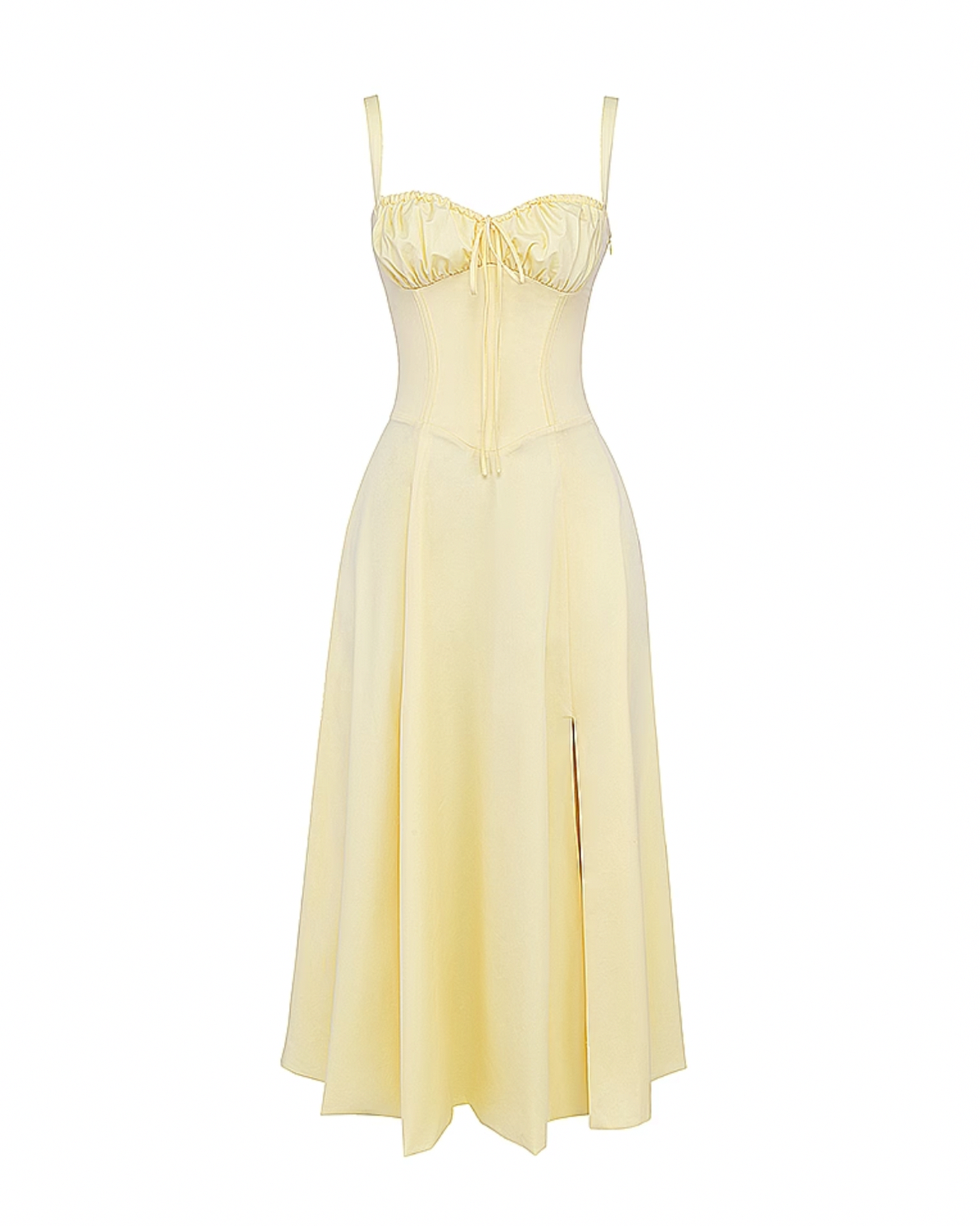 Corset Tie Front Midi Dress
