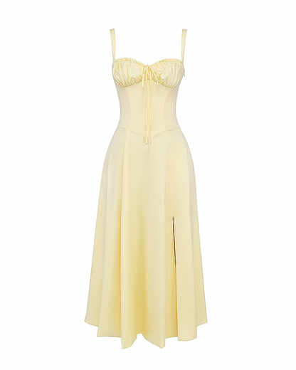 Corset Tie Front Midi Dress