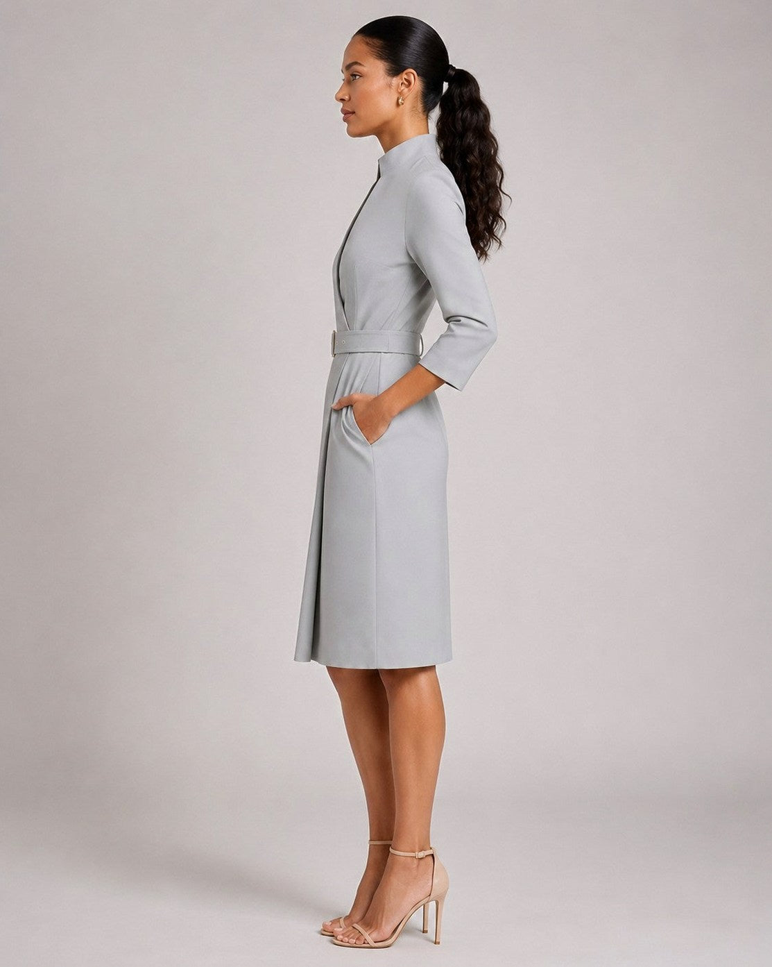 Belted Wrap Midi Dress