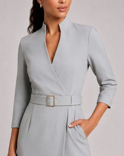 Belted Wrap Midi Dress