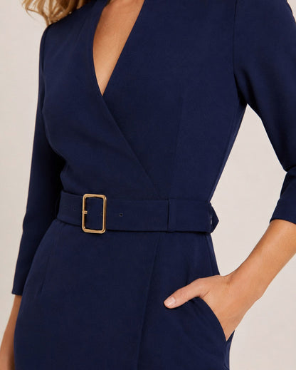 Belted Wrap Midi Dress