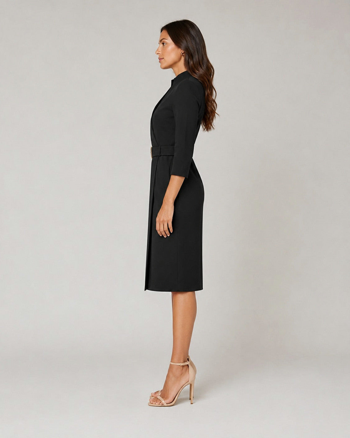 Belted Wrap Midi Dress