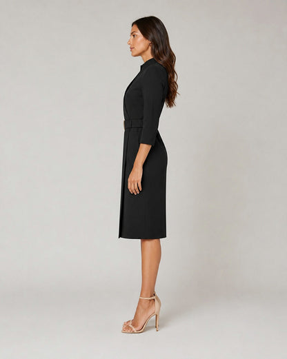 Belted Wrap Midi Dress