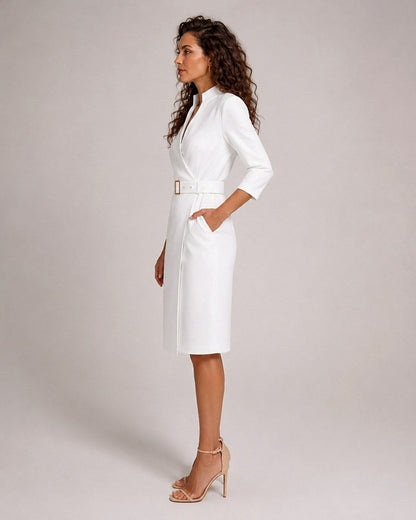 Belted Wrap Midi Dress