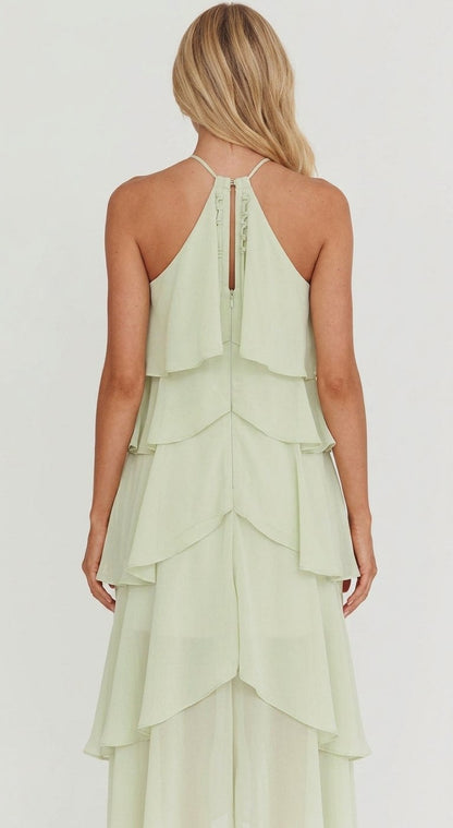 Tiered Halter Maxi Dress