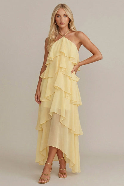 Tiered Halter Maxi Dress