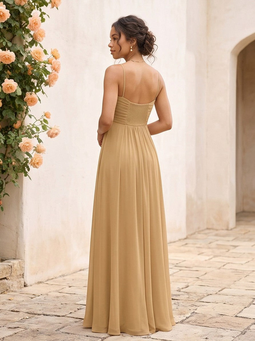 Chiffon Cutout Back Maxi Dress