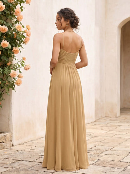 Chiffon Cutout Back Maxi Dress