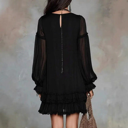 Chiffon Puff Sleeve Mini Dress