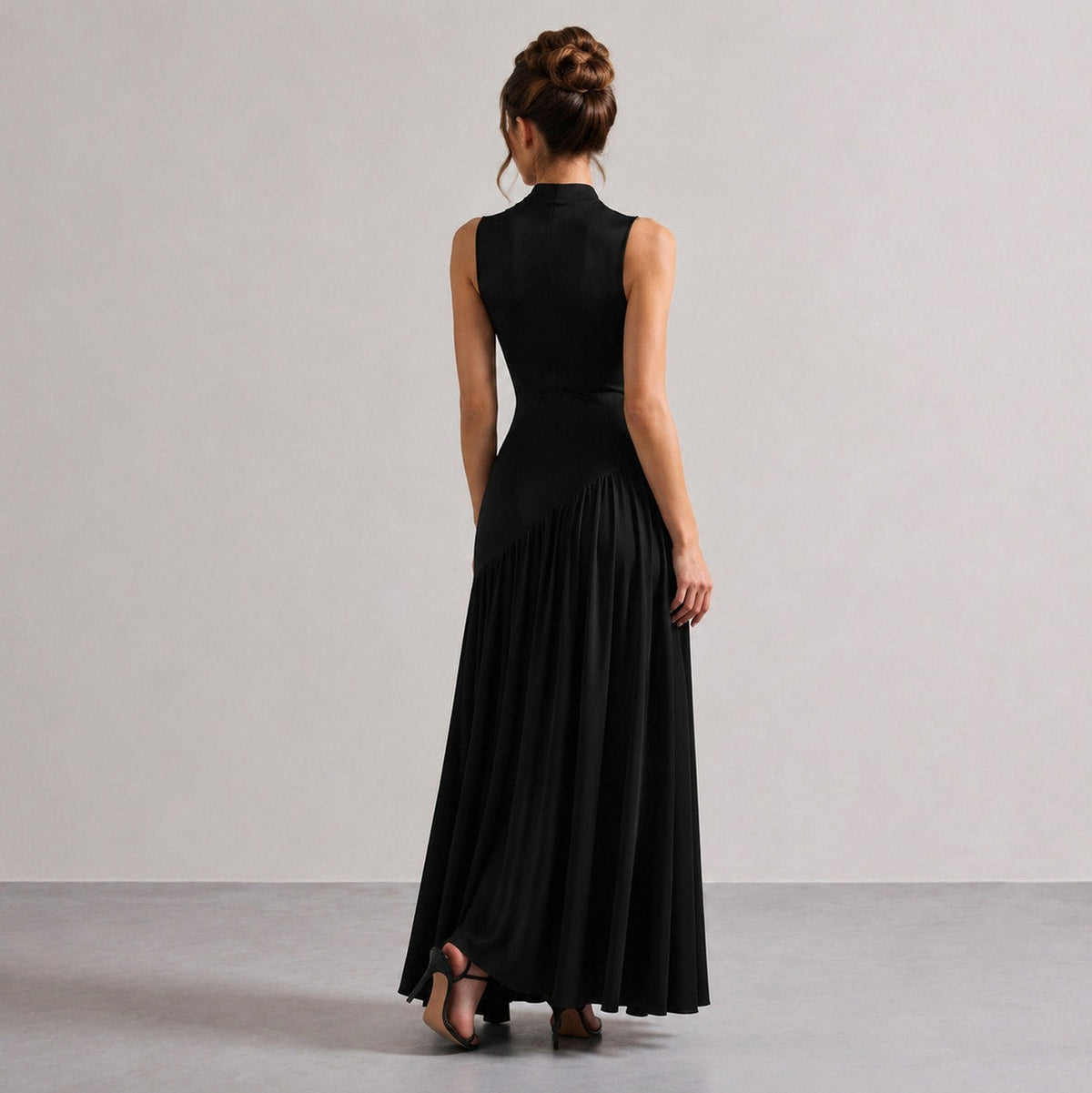 Choker Asymmetrical Maxi Dress