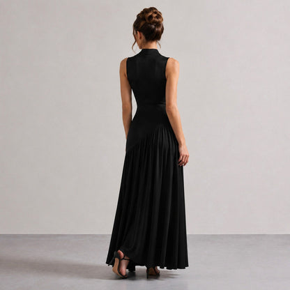 Choker Asymmetrical Maxi Dress