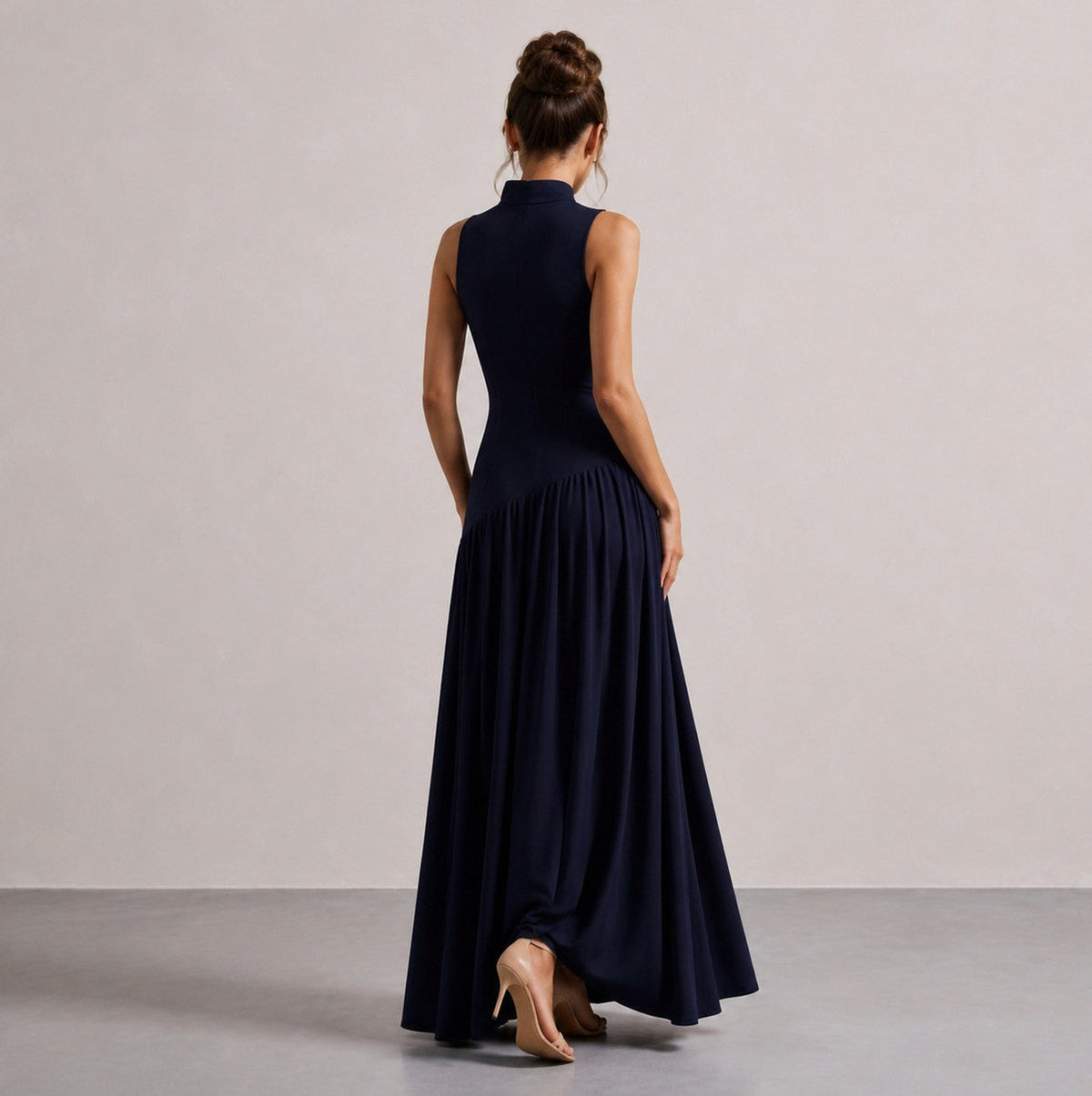 Choker Asymmetrical Maxi Dress