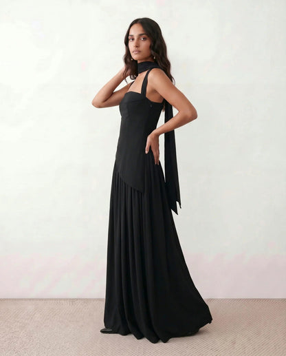 Corset Drop Waist Formal Maxi Dress