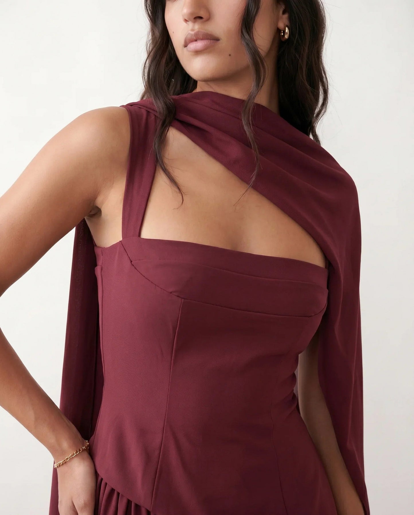 Corset Drop Waist Formal Maxi Dress
