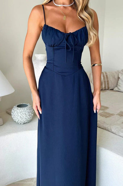 Corset Sweetheart Ruched Maxi Dress