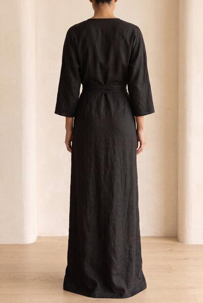 Draped Twist Front Maxi Dress