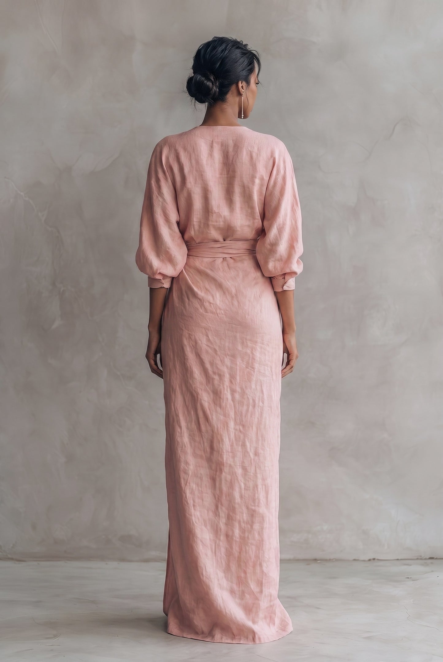 Draped Twist Front Maxi Dress