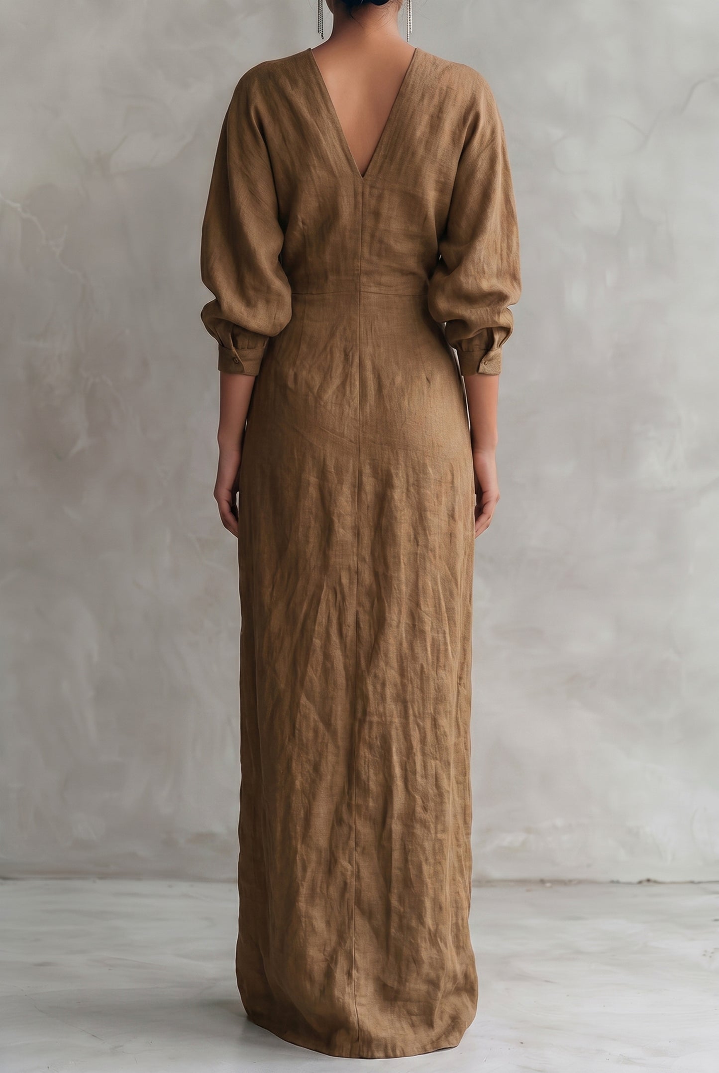 Draped Twist Front Maxi Dress