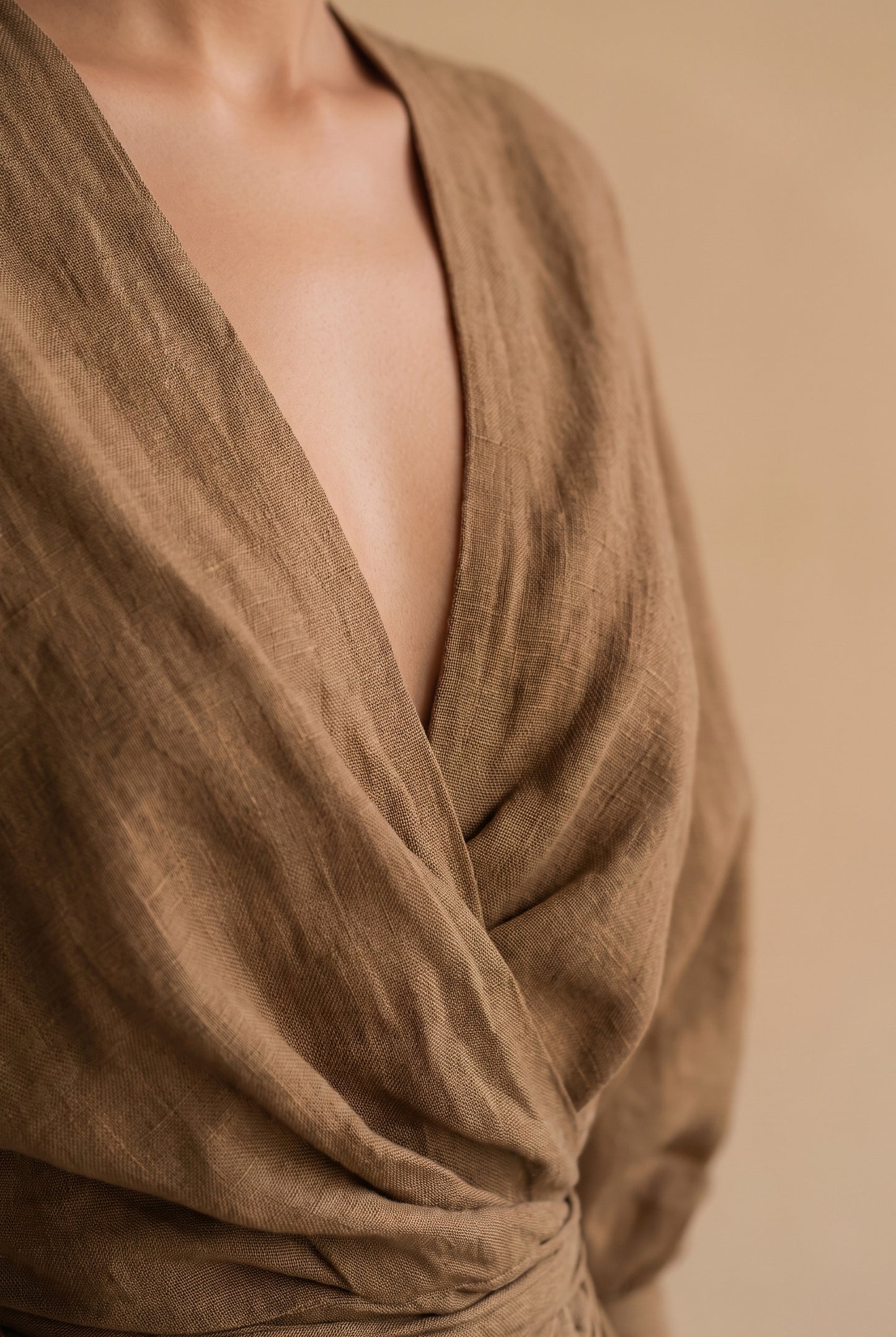 Draped Twist Front Maxi Dress