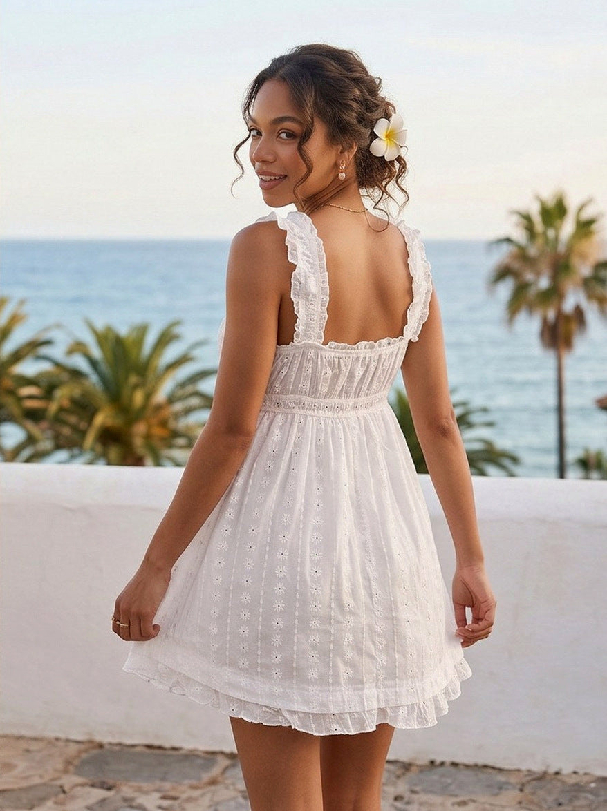 Eyelet Babydoll Mini Sundress