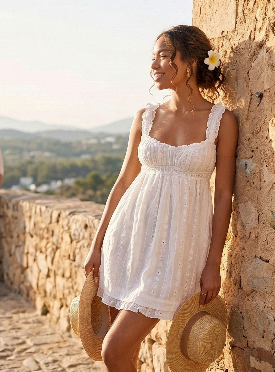 Eyelet Babydoll Mini Sundress