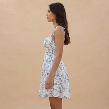 Floral Gathered Bust Mini Dress