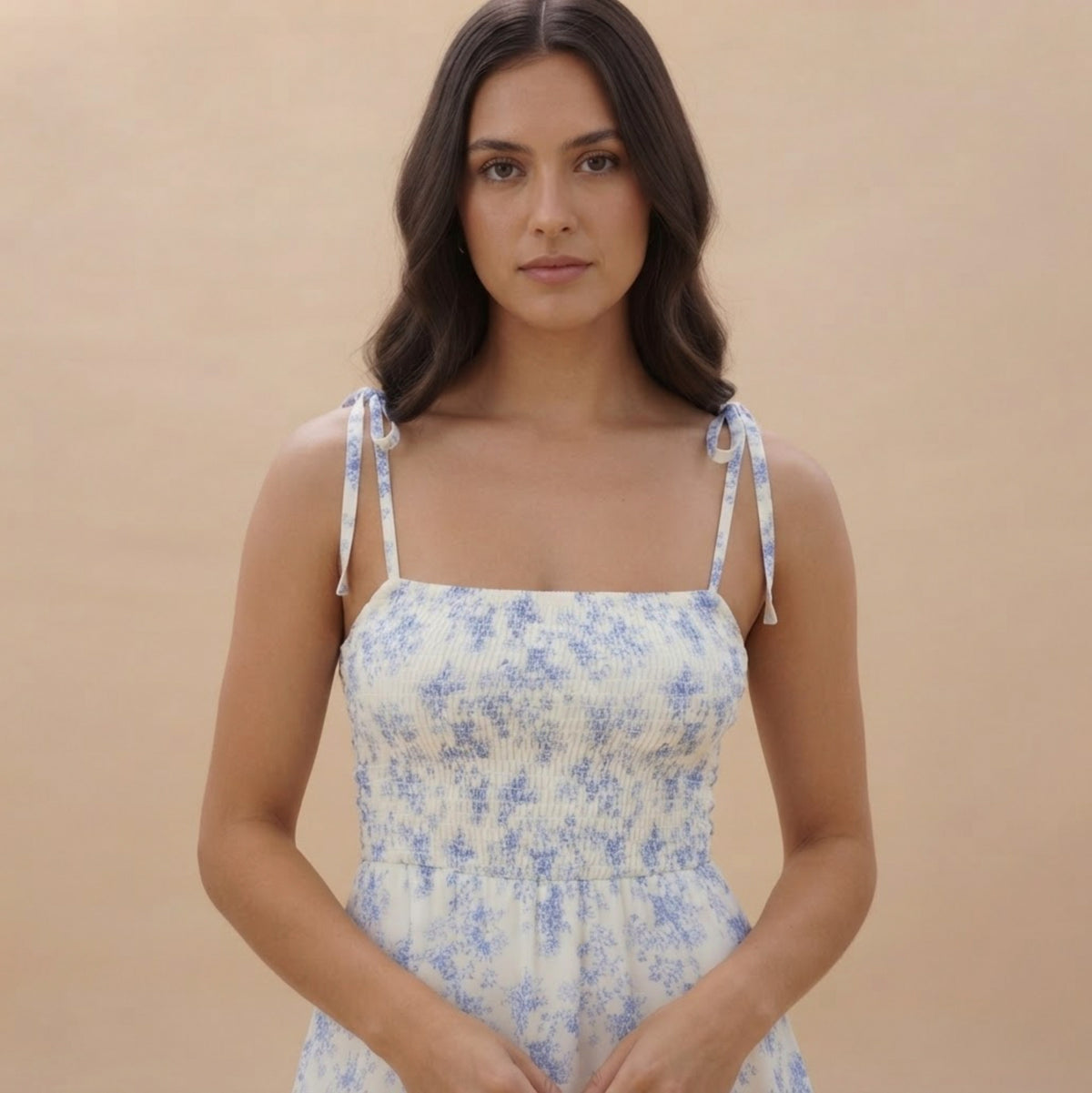 Floral Gathered Bust Mini Dress