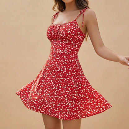 Floral Gathered Bust Mini Dress