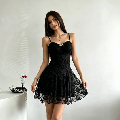 Floral Lace Sweetheart Mini Dress