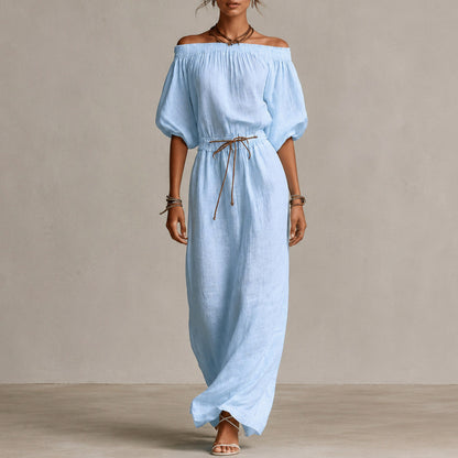 Gauze Off Shoulder Maxi Dress