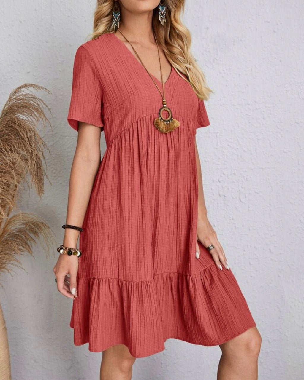 Gauze Tiered Babydoll Sundress