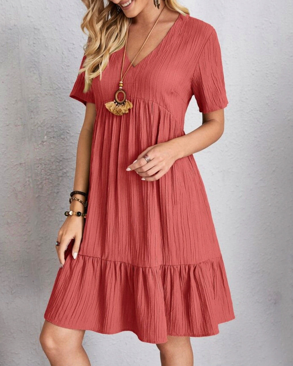 Gauze Tiered Babydoll Sundress