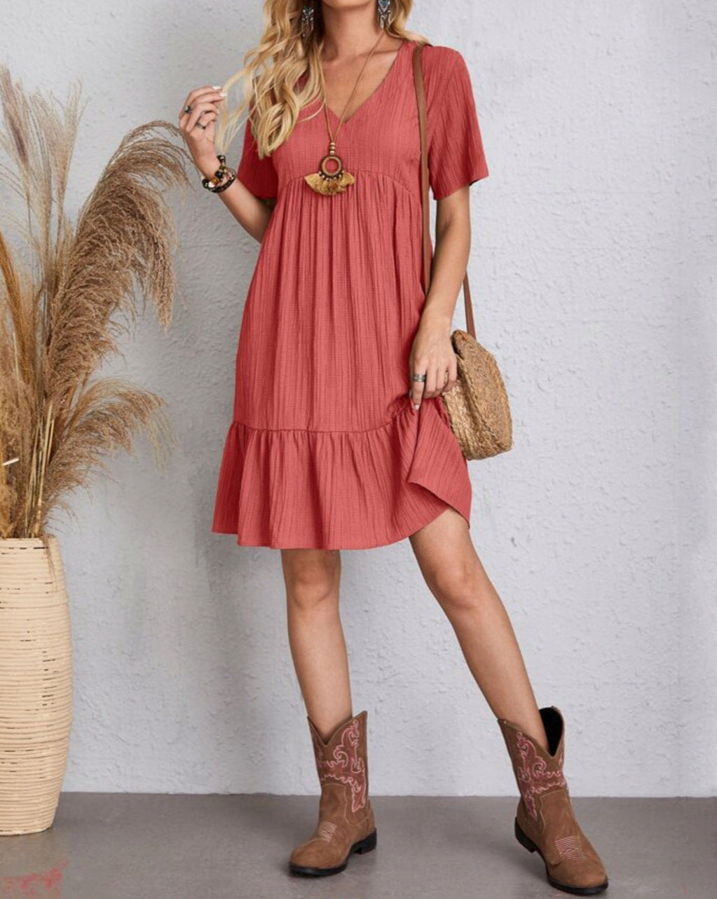 Gauze Tiered Babydoll Sundress