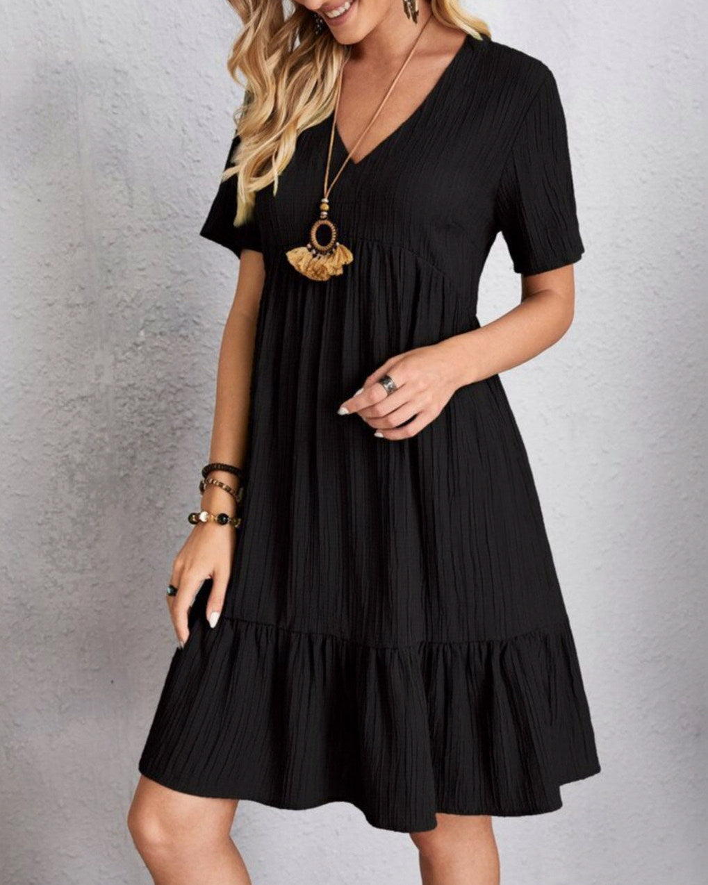 Gauze Tiered Babydoll Sundress