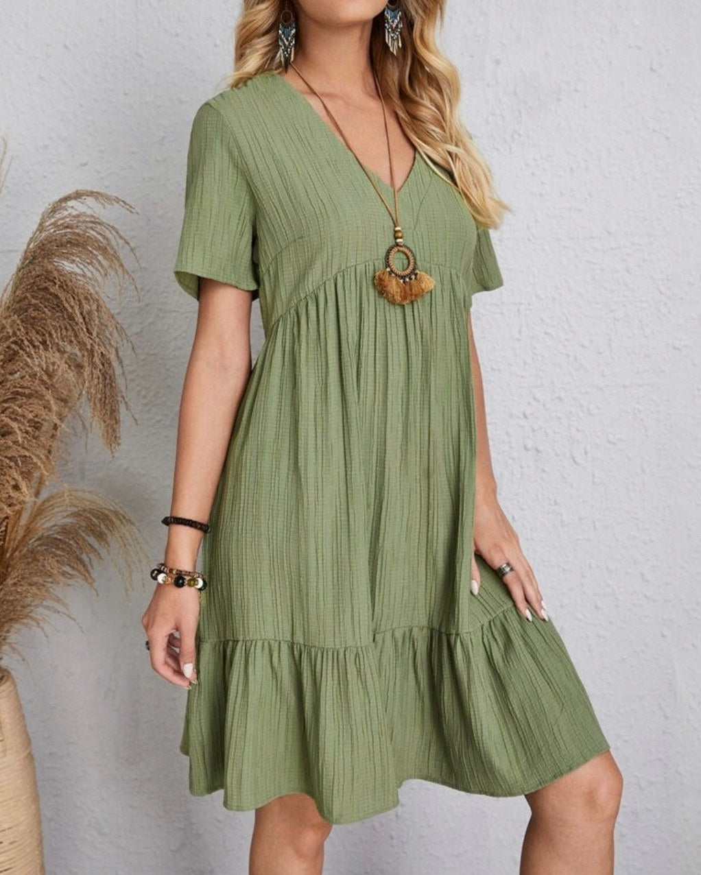 Gauze Tiered Babydoll Sundress