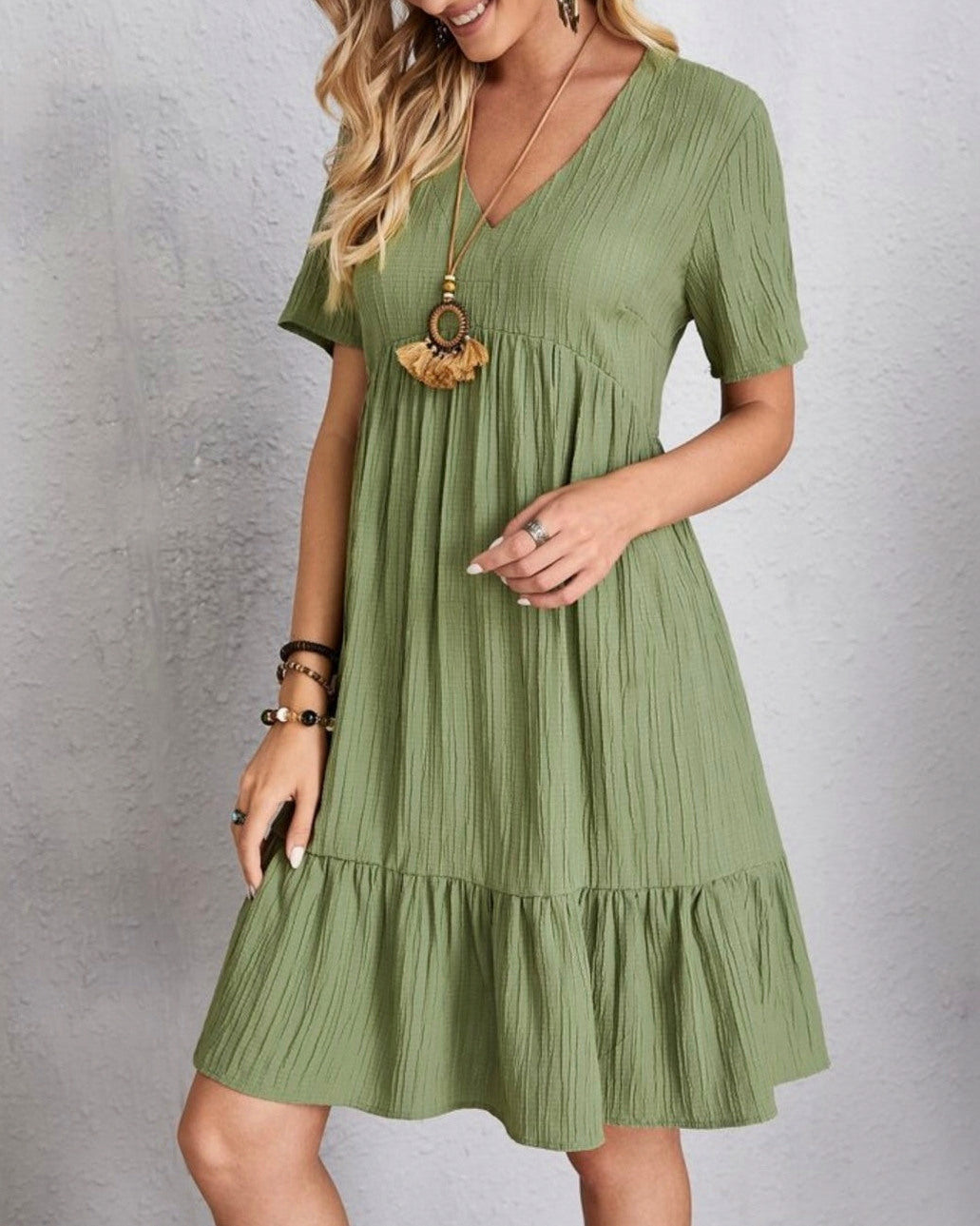 Gauze Tiered Babydoll Sundress
