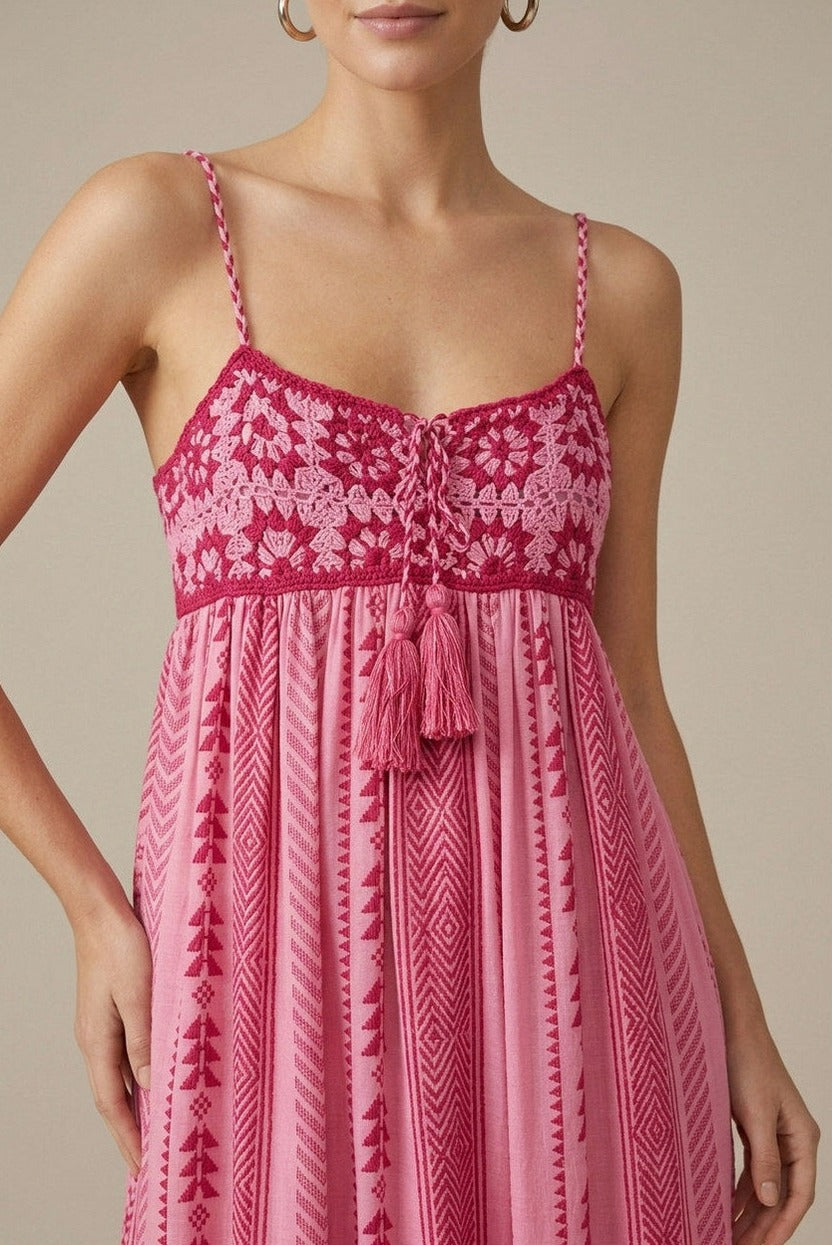 Geometric Tiered Maxi Sundress