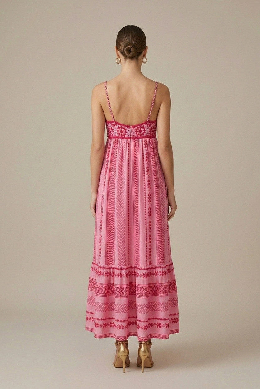 Geometric Tiered Maxi Sundress