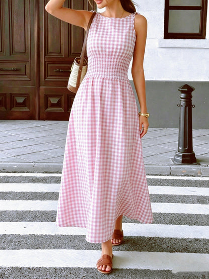 Gingham Smocked Maxi Dress