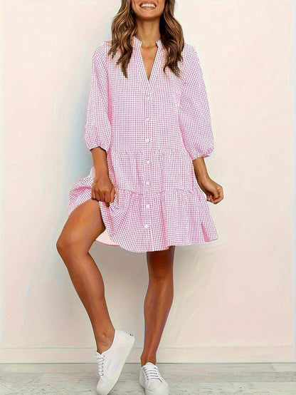 Gingham Tiered Mini Dress