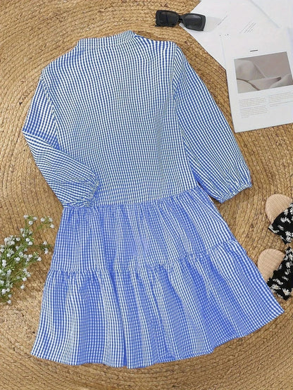 Gingham Tiered Mini Dress