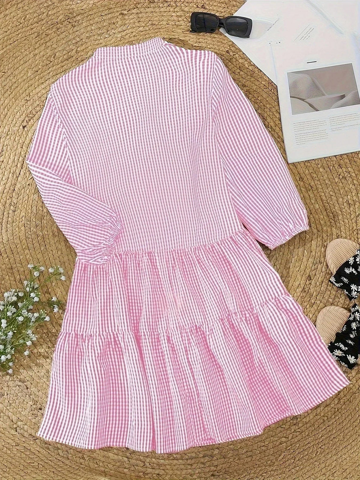 Gingham Tiered Mini Dress
