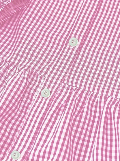 Gingham Tiered Mini Dress