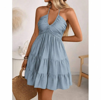 Halter Tiered Mini Sundress