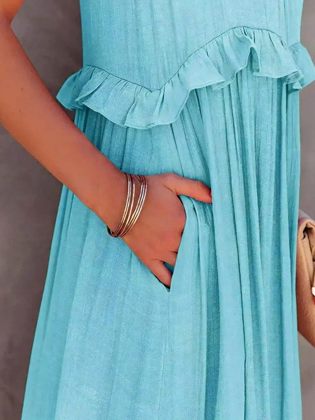 Halter Tiered Ruffle Maxi Dress