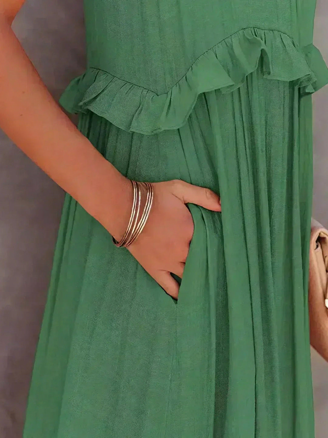 Halter Tiered Ruffle Maxi Dress