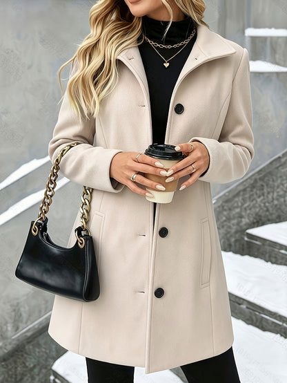 Plaid Mid Length Wool Coat