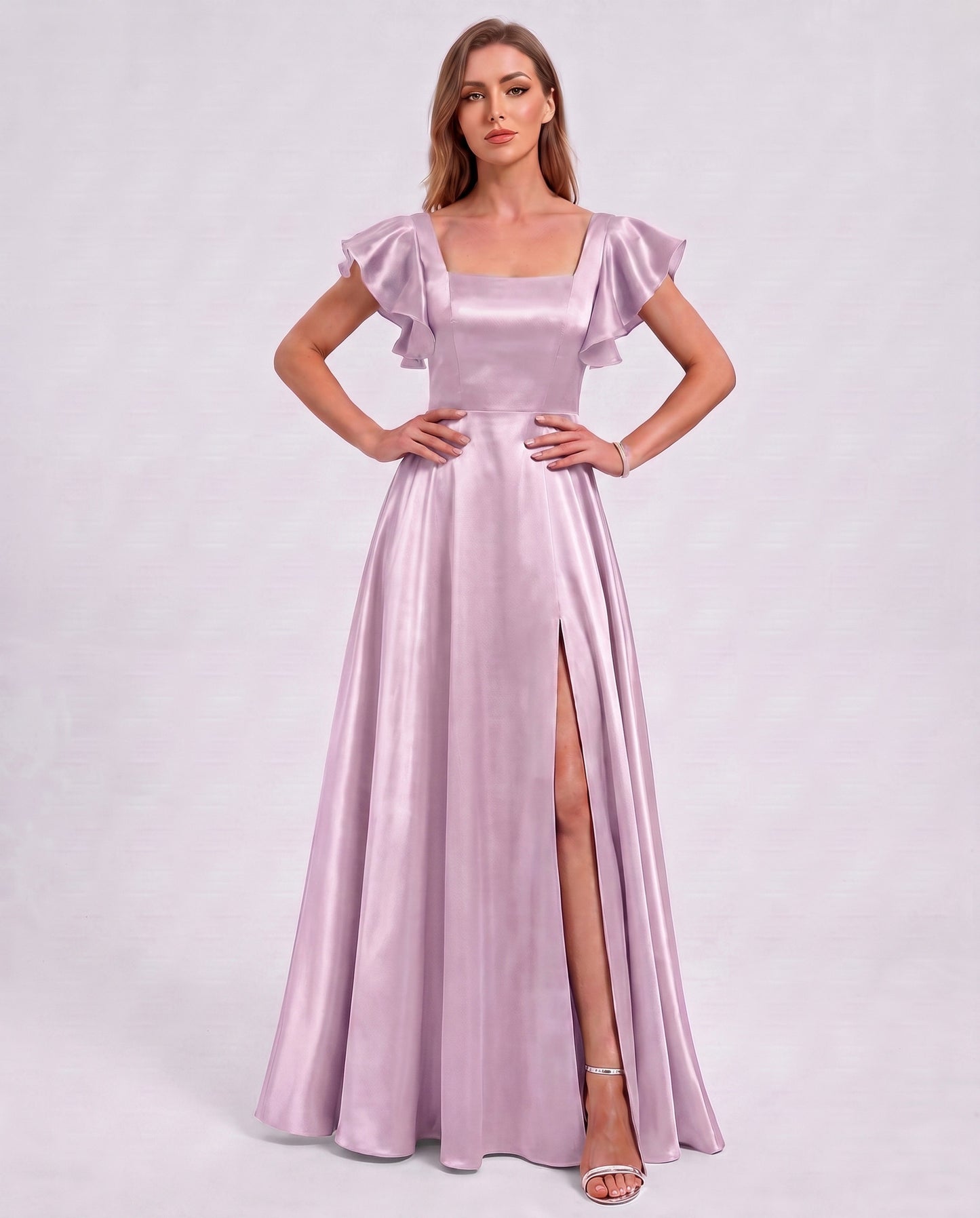 Satin Square Neck Maxi Dress