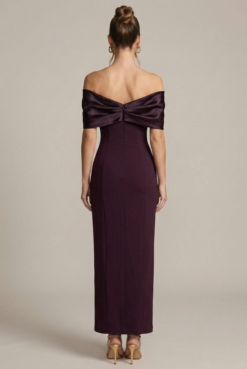Off Shoulder Fitted Maxi Dress